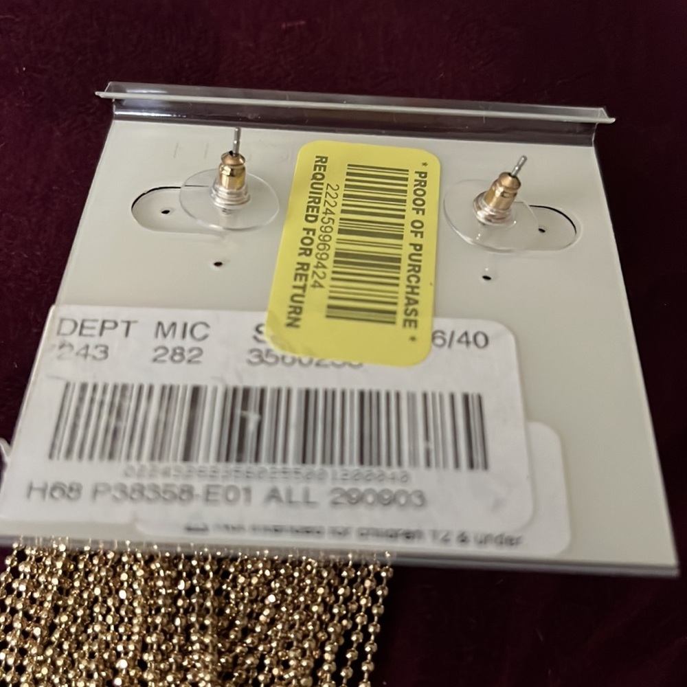 NWT M Haskell gold tone tassel pierced earrings - Picture 5 of 8